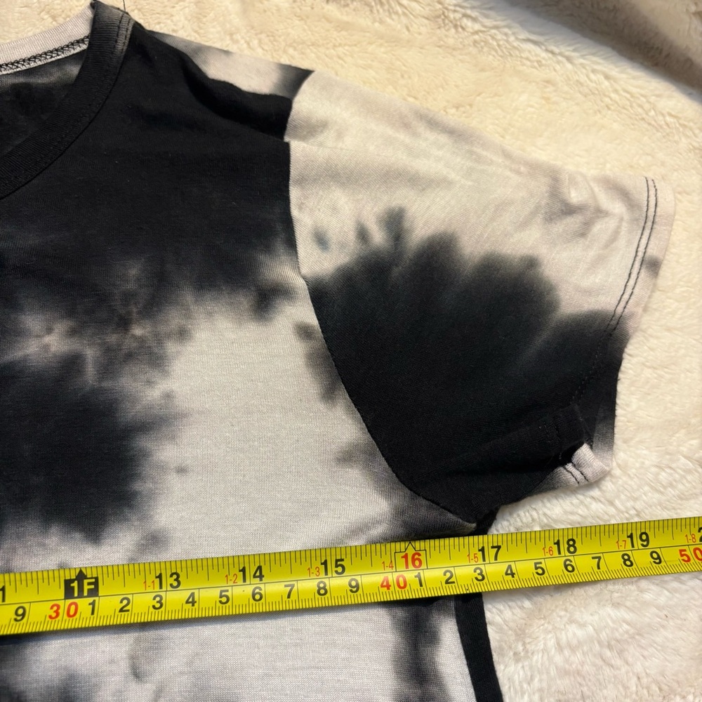 Caution To The Wind Dress Small Black & White Tie-Dye Short Sleeve Midi Hi-Low - Picture 12 of 14